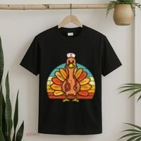 Turkey Nurse Stethoscope Thanksgiving Fall Scrub Top T-Shirt thumb 2