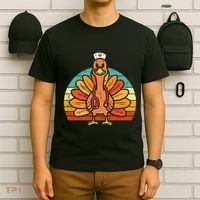 Turkey Nurse Stethoscope Thanksgiving Fall Scrub Top T-Shirt thumb 6