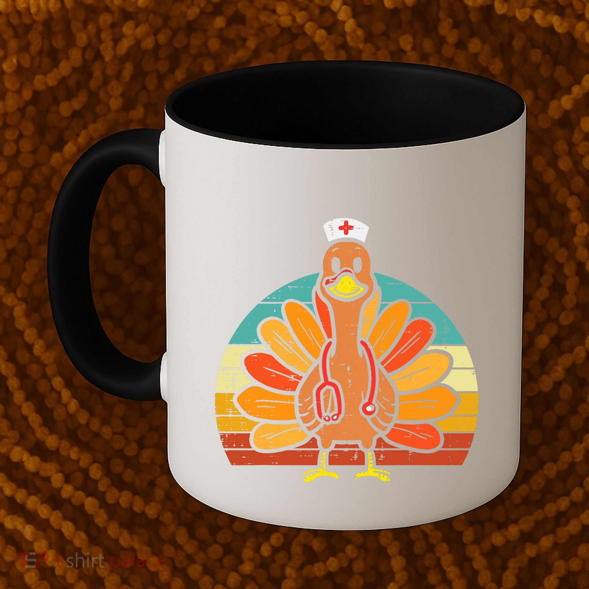 Turkey Nurse Stethoscope Thanksgiving Fall Scrub Top Coffee Mug