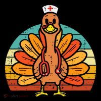 Turkey Nurse Stethoscope Thanksgiving Fall Scrub Top Women's Hoodie thumb 2