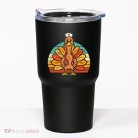 Turkey Nurse Stethoscope Thanksgiving Fall Scrub Top Tumbler thumb 0