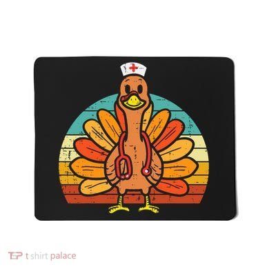 Turkey Nurse Stethoscope Thanksgiving Fall Scrub Top Mousepad