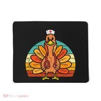Turkey Nurse Stethoscope Thanksgiving Fall Scrub Top Mousepad thumb 0