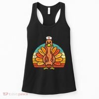 Turkey Nurse Stethoscope Thanksgiving Fall Scrub Top Women's Tank Top thumb 0