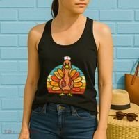 Turkey Nurse Stethoscope Thanksgiving Fall Scrub Top Women's Tank Top thumb 2