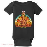 Turkey Nurse Stethoscope Thanksgiving Fall Scrub Top Baby Bodysuit thumb 0