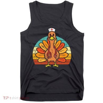 Turkey Nurse Stethoscope Thanksgiving Fall Scrub Top Tank Top
