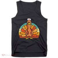 Turkey Nurse Stethoscope Thanksgiving Fall Scrub Top Tank Top thumb 0