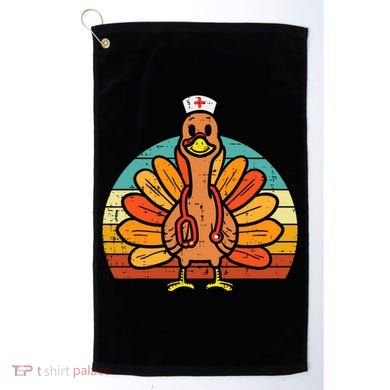 Turkey Nurse Stethoscope Thanksgiving Fall Scrub Top Golf Towel