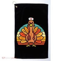 Turkey Nurse Stethoscope Thanksgiving Fall Scrub Top Golf Towel thumb 0