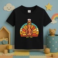 Turkey Nurse Stethoscope Thanksgiving Fall Scrub Top Toddler T-Shirt thumb 3