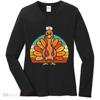 Turkey Nurse Stethoscope Thanksgiving Fall Scrub Top Women's Long Sleeve Shirt thumb 0