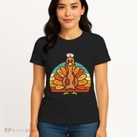 Turkey Nurse Stethoscope Thanksgiving Fall Scrub Top Women's T-Shirt thumb 4