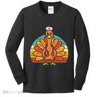 Turkey Nurse Stethoscope Thanksgiving Fall Scrub Top Kids Long Sleeve Shirt thumb 0