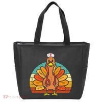 Turkey Nurse Stethoscope Thanksgiving Fall Scrub Top Tote Bag thumb 0