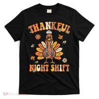 Thankful Night Shift Nurse Groovy Thanksgiving Turkey Nurse T-Shirt thumb 0
