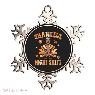 Thankful Night Shift Nurse Groovy Thanksgiving Turkey Nurse Ornament