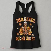 Thankful Night Shift Nurse Groovy Thanksgiving Turkey Nurse Women's Tank Top thumb 3
