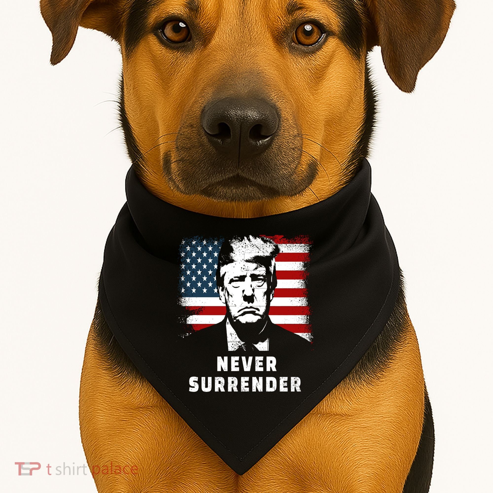 Trump Never Surrender USA-Made Doggie Bandana