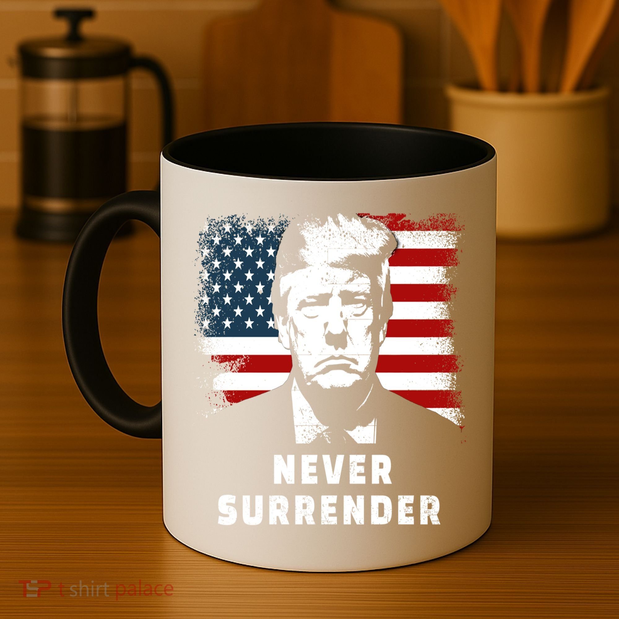Trump Never Surrender Coffee Mug
