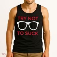 Try Not To Suck Funny Baseball Tank Top thumb 3