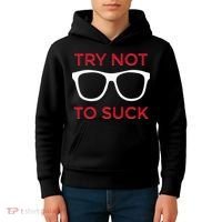 Try Not To Suck Funny Baseball Kids Hoodie thumb 4
