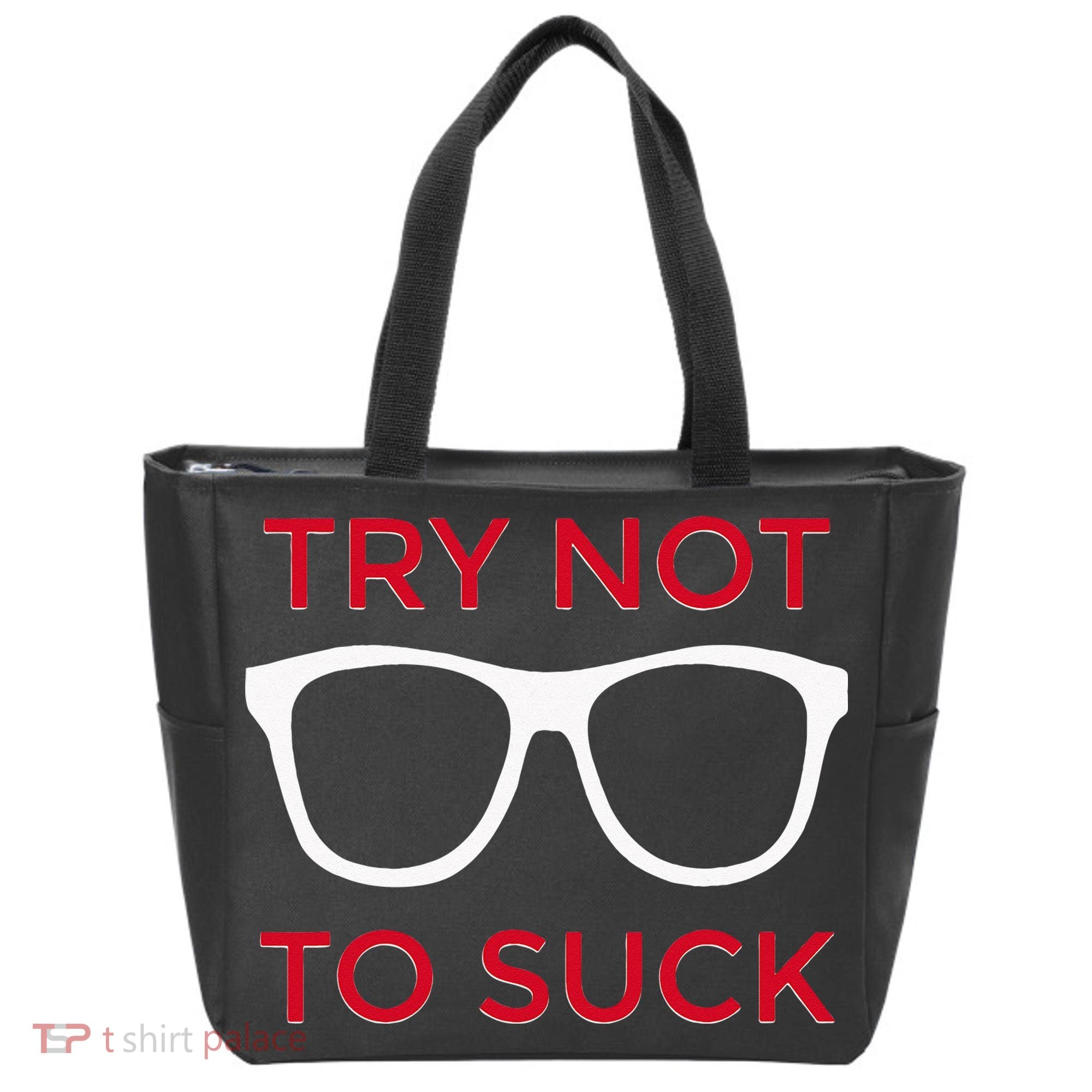 Try Not To Suck Funny Baseball Tote Bag