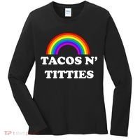 Tacos N Titties Pride Month Lgbtq Women's Long Sleeve Shirt thumb 0