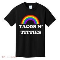 Tacos N Titties Pride Month Lgbtq Kids T-Shirt thumb 0