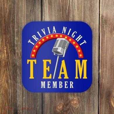 Trivia Night Team Member Quiz Game Show Trivia Gift Coaster
