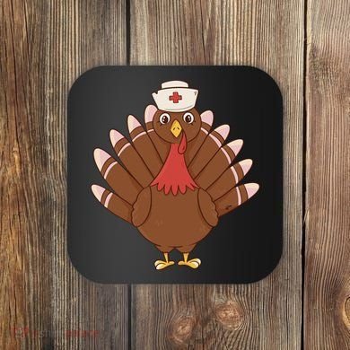 Turkey Nurse Thanksgiving Coaster