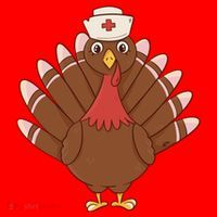 Turkey Nurse Thanksgiving Santa Hat thumb 1