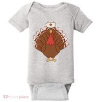 Turkey Nurse Thanksgiving Baby Bodysuit thumb 0