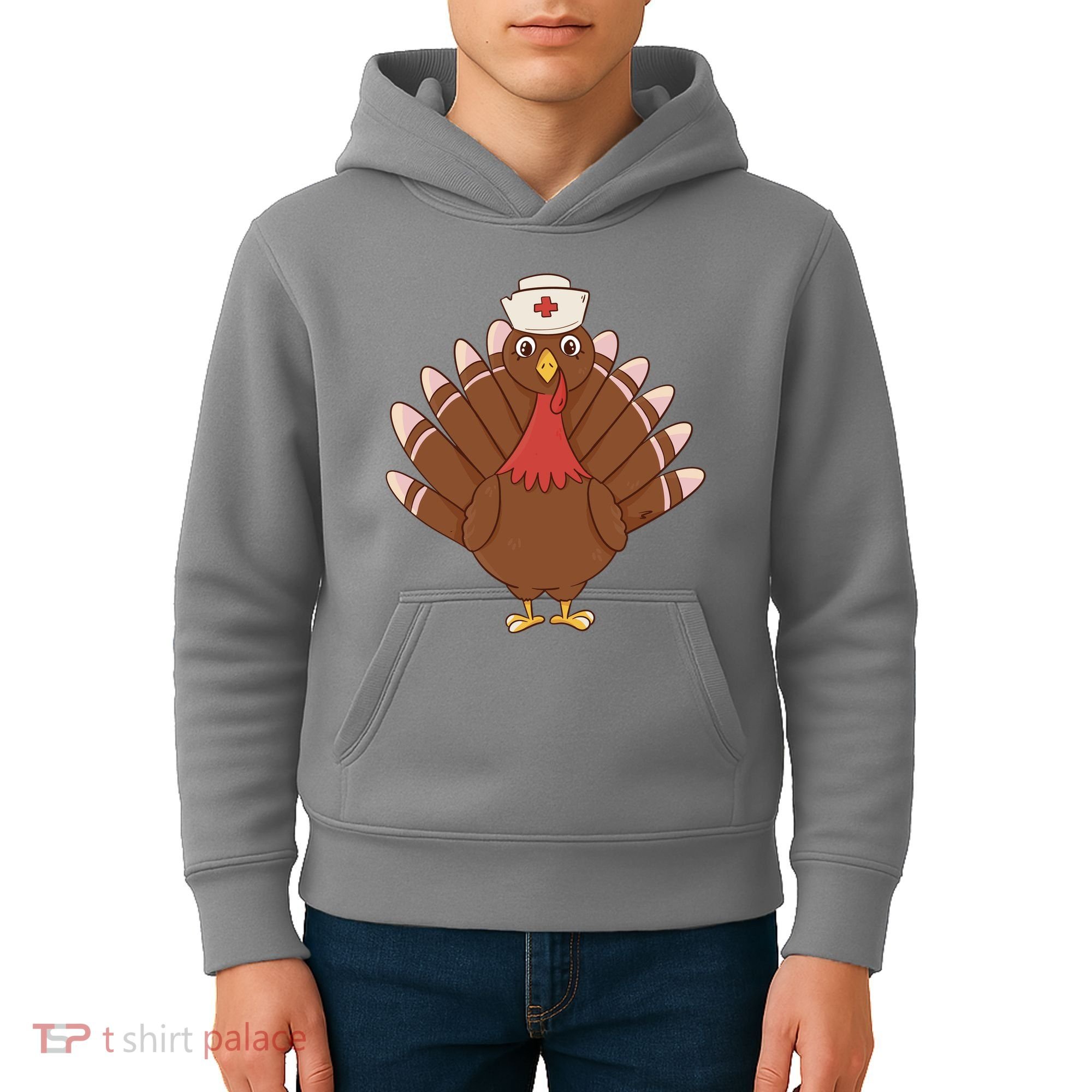 Turkey Nurse Thanksgiving Kids Hoodie