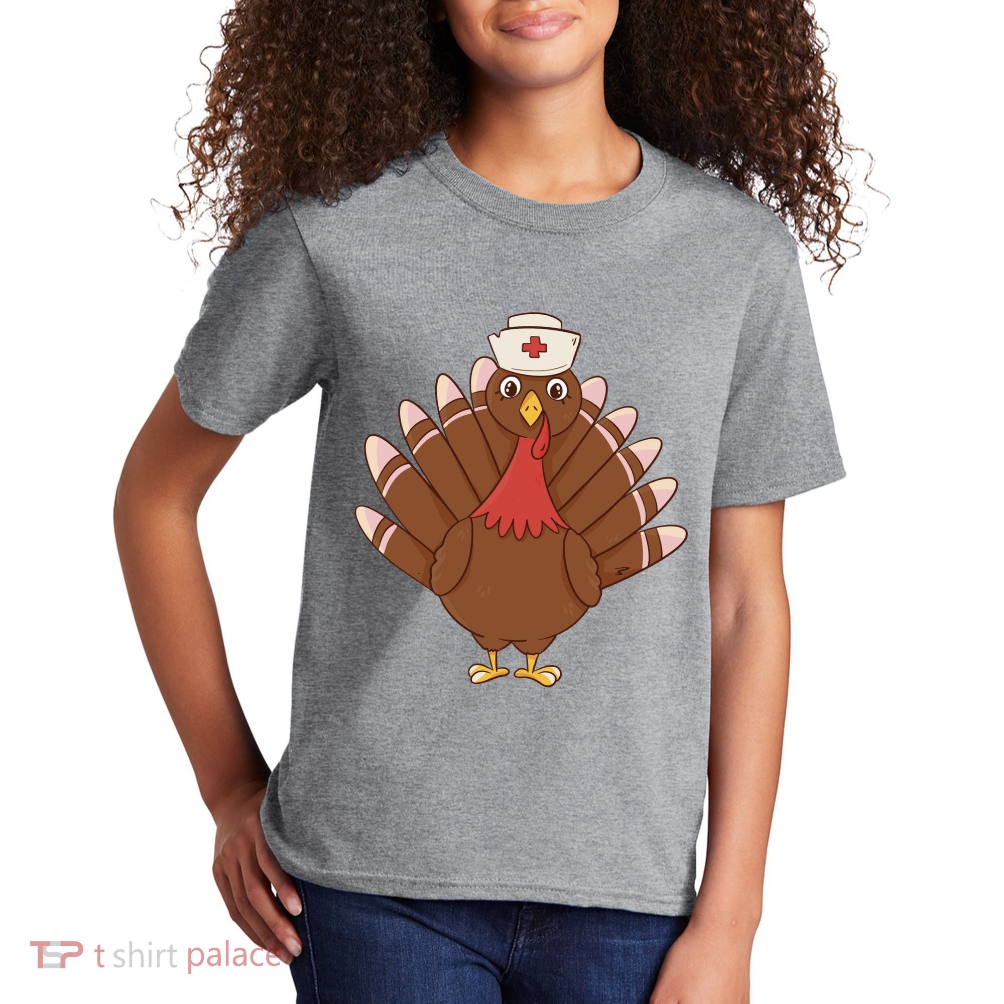 Turkey Nurse Thanksgiving Kids T-Shirt