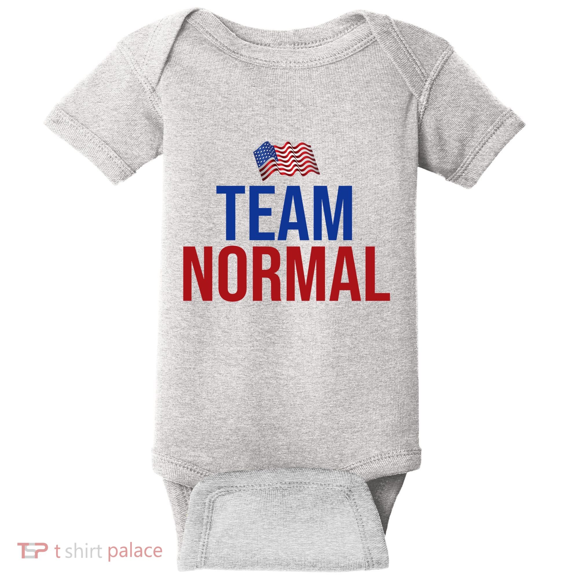 Team Normal United States Flag Patriotic Baby Bodysuit