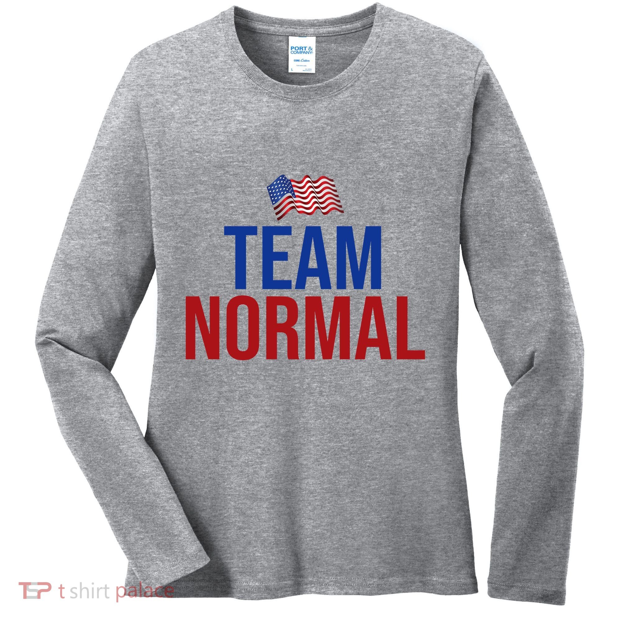 Team Normal United States Flag Patriotic Women's Long Sleeve Shirt