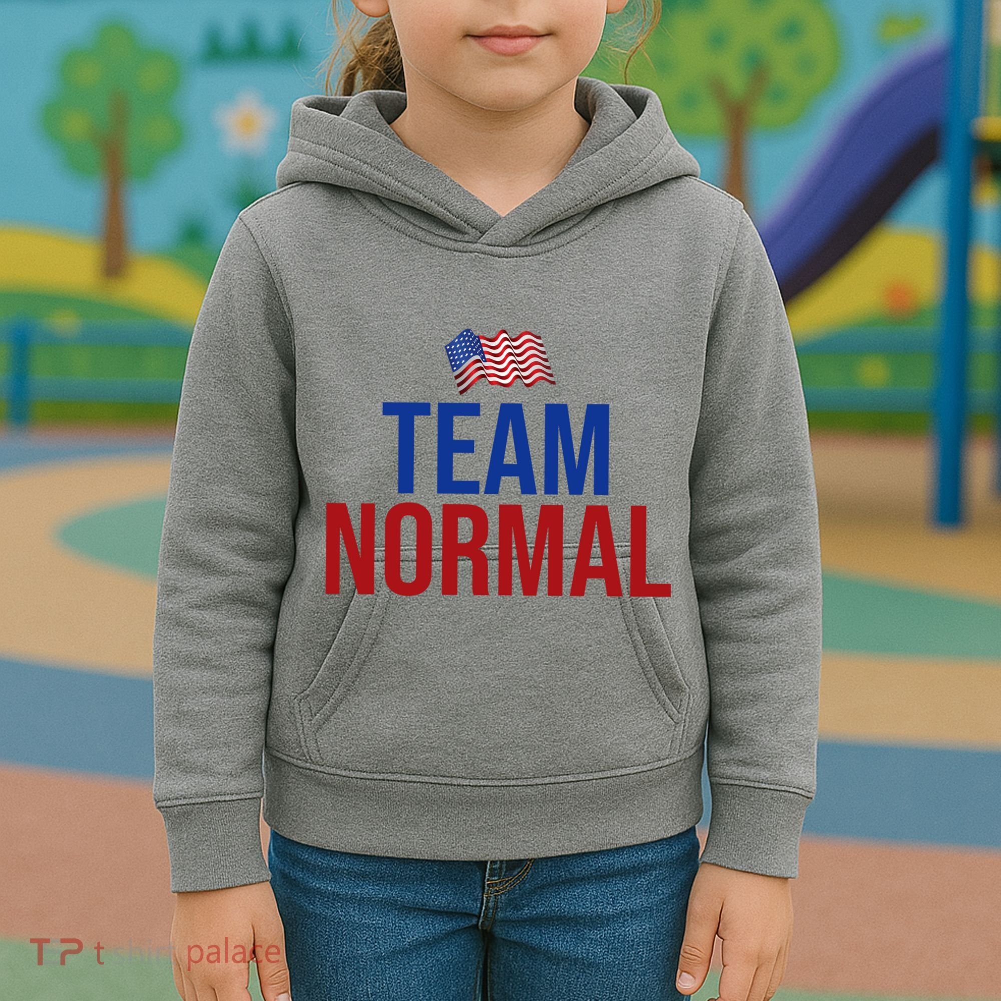 Team Normal United States Flag Patriotic Kids Hoodie