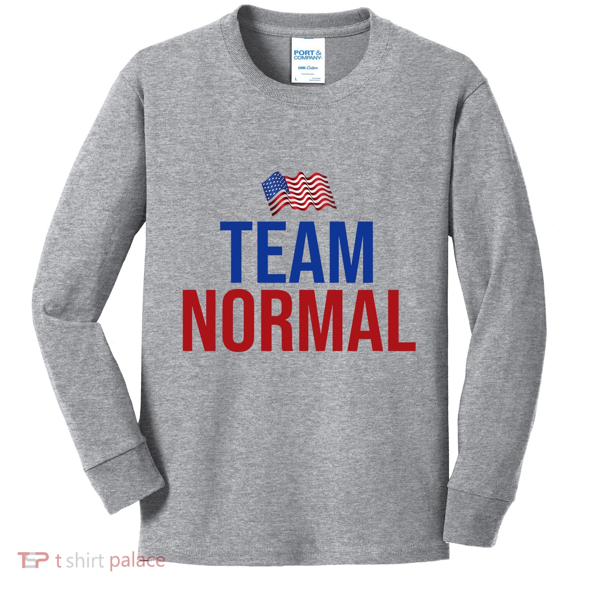 Team Normal United States Flag Patriotic Kids Long Sleeve Shirt