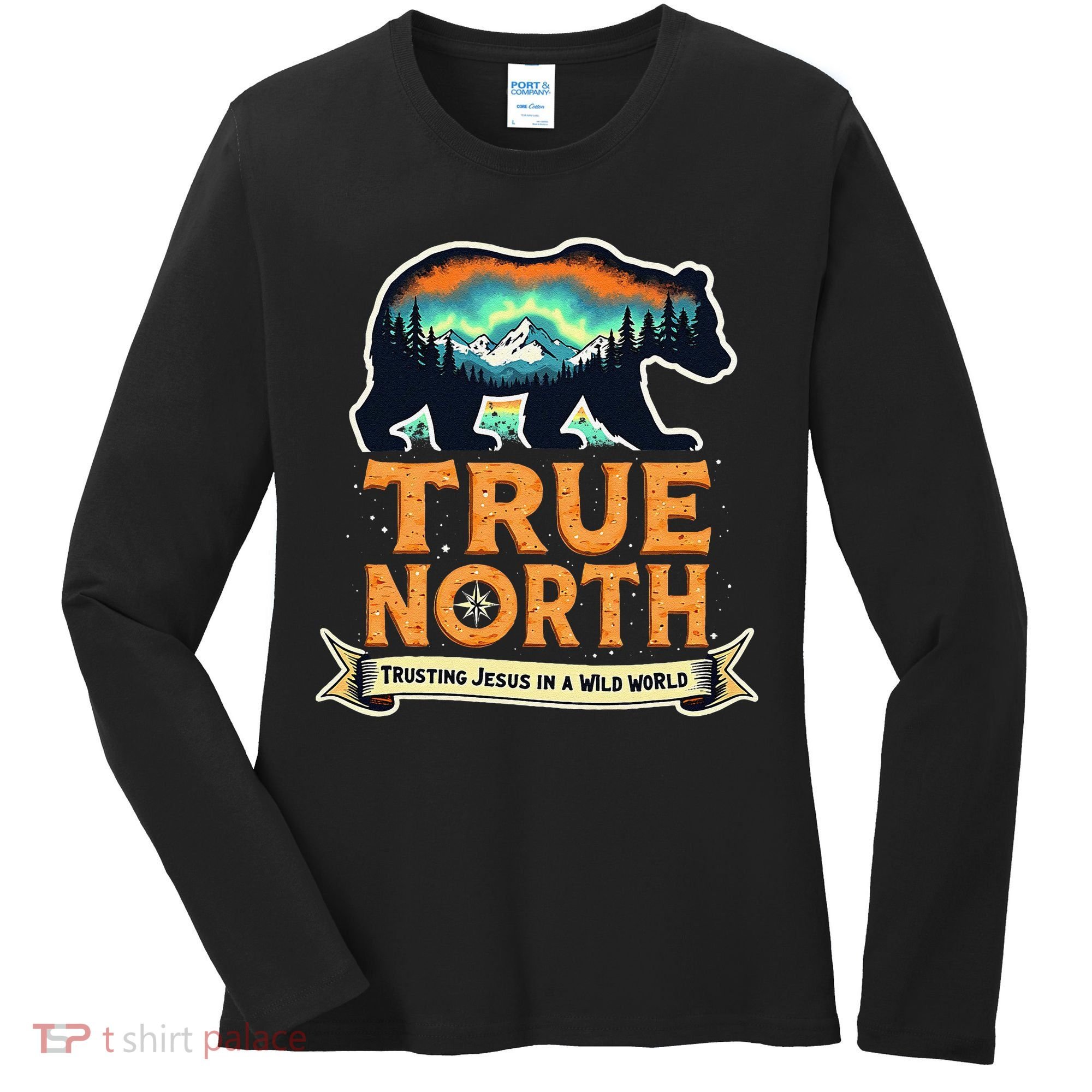 True North VBS 2025 Christian Trusting Jesus Wilderness Gift Women's Long Sleeve Shirt