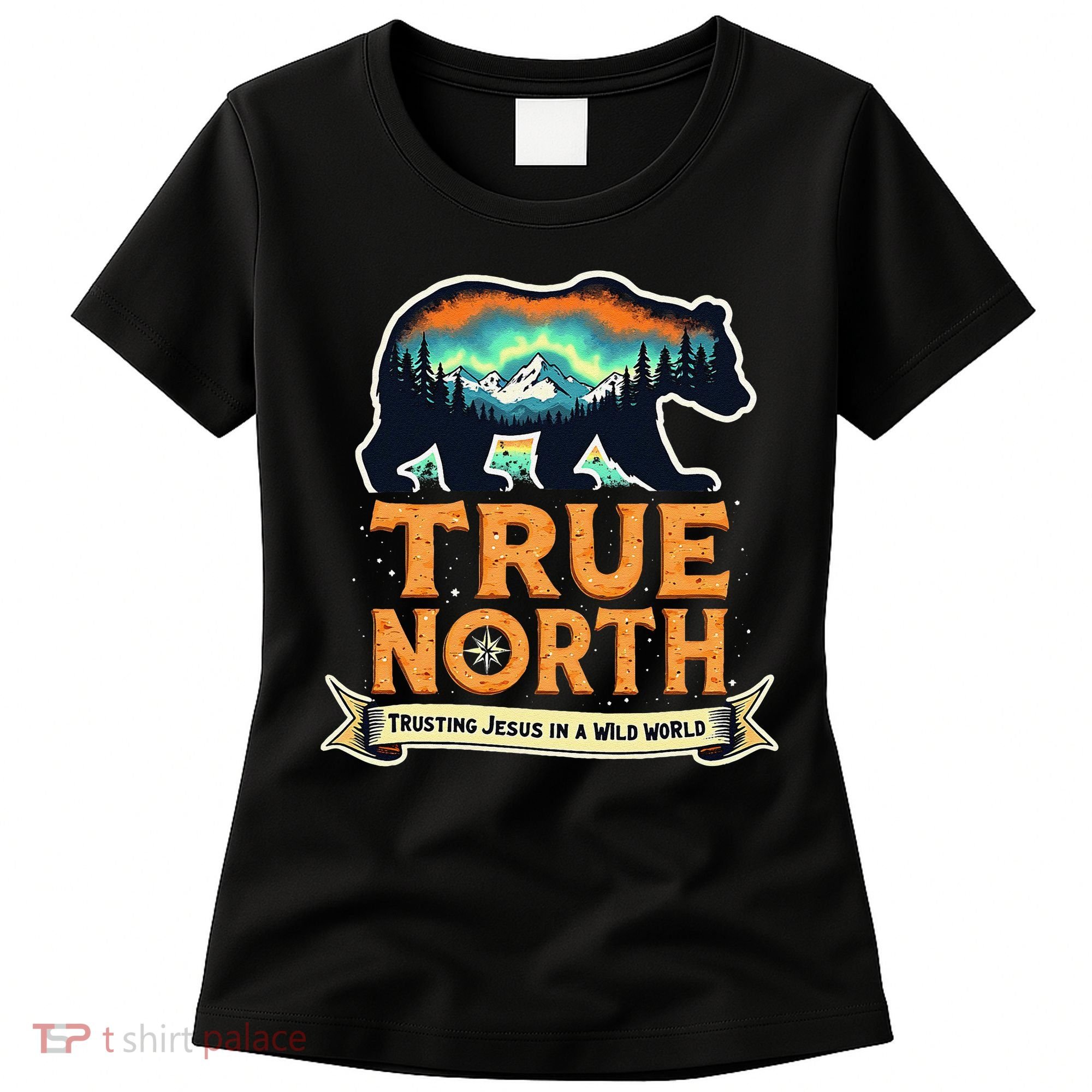True North VBS 2025 Christian Trusting Jesus Wilderness Gift Women's T-Shirt