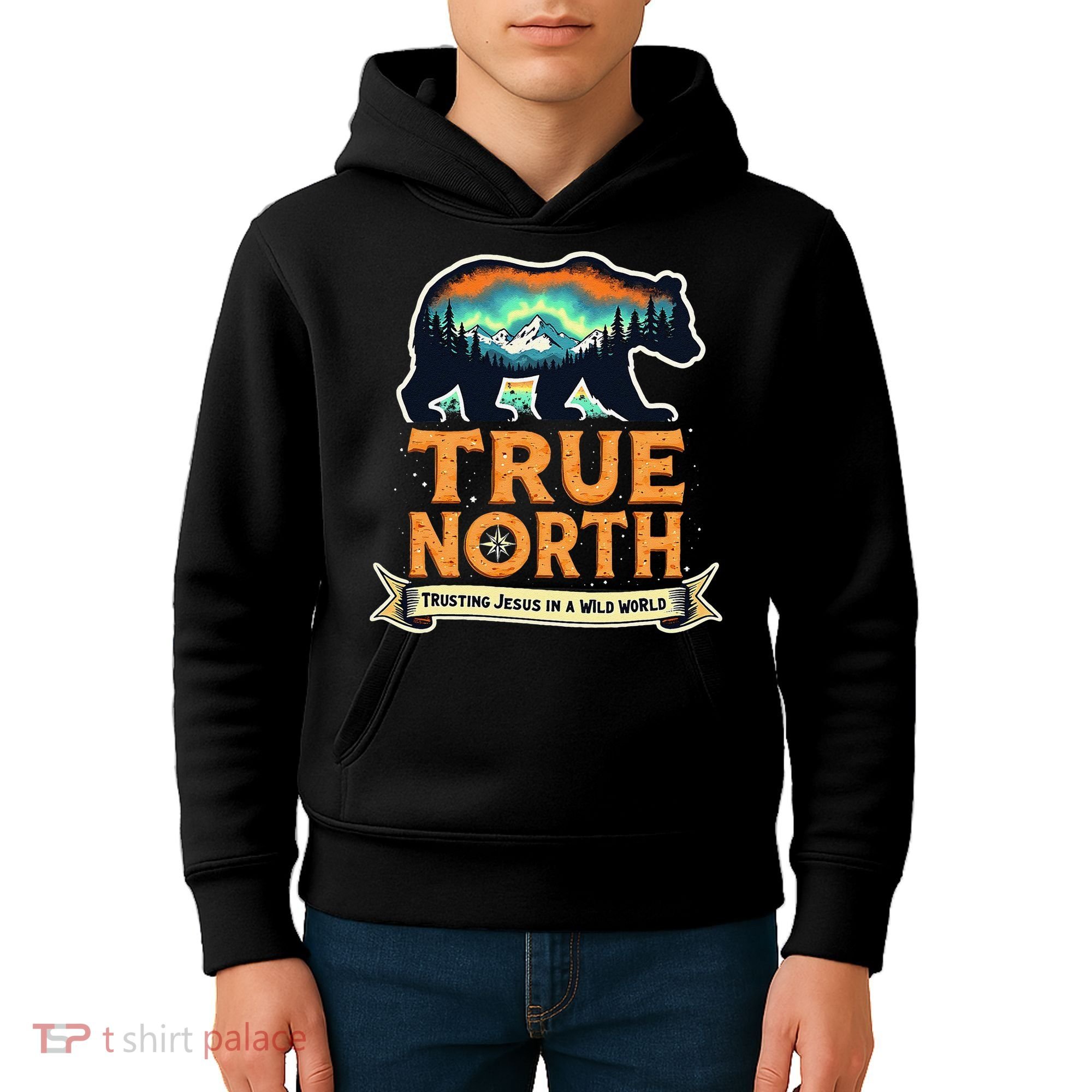 True North VBS 2025 Christian Trusting Jesus Wilderness Gift Kids Hoodie