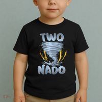 Two Nado Warning 2nd Birthday Tornado Themed Birthday Toddler T-Shirt thumb 2