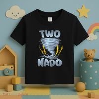 Two Nado Warning 2nd Birthday Tornado Themed Birthday Toddler T-Shirt thumb 3