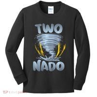 Two Nado Warning 2nd Birthday Tornado Themed Birthday Kids Long Sleeve Shirt thumb 0