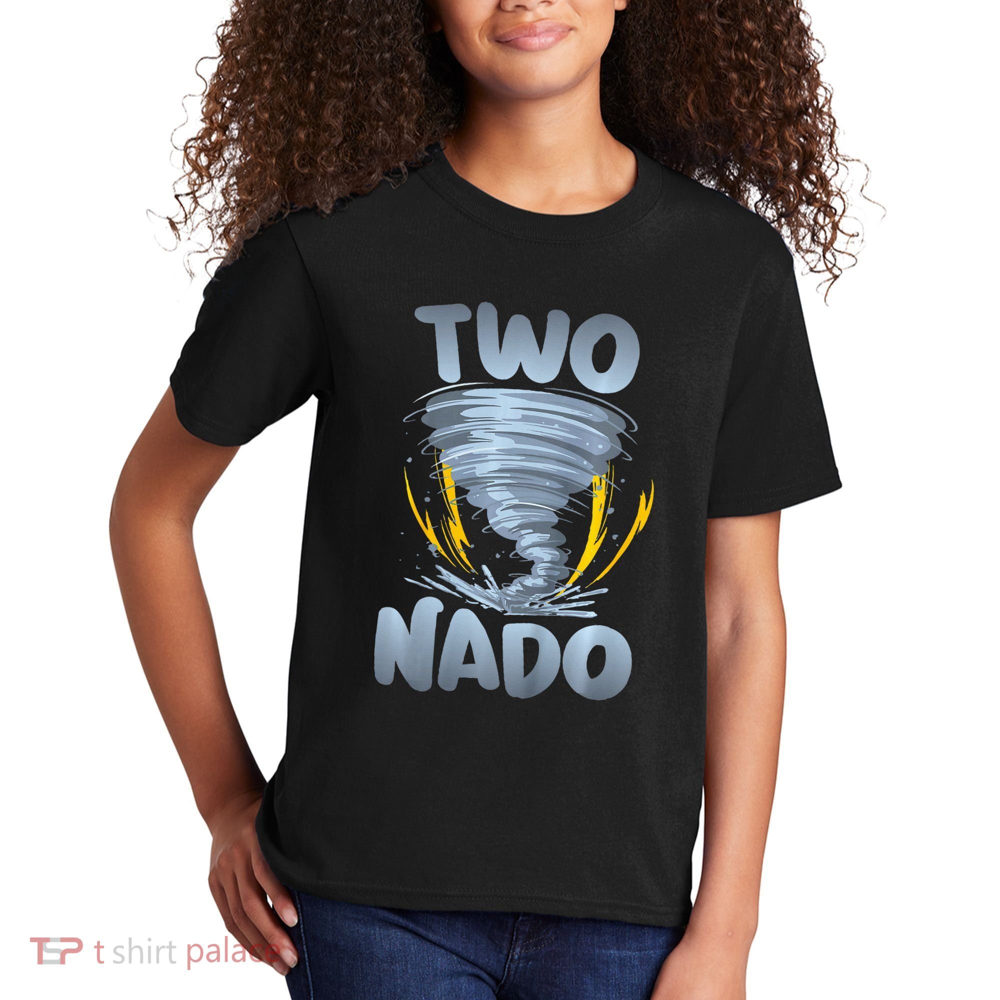 Two Nado Warning 2nd Birthday Tornado Themed Birthday Kids T-Shirt
