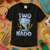 Two Nado Warning 2nd Birthday Tornado Themed Birthday Kids T-Shirt thumb 3