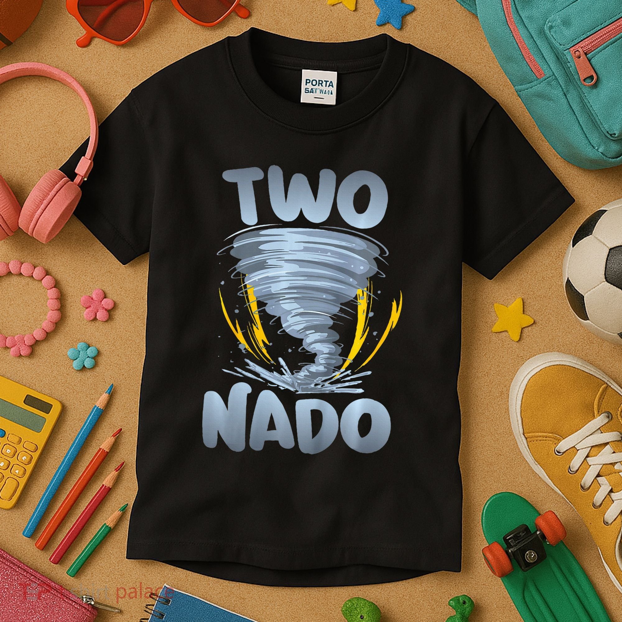 Two Nado Warning 2nd Birthday Tornado Themed Birthday Kids T-Shirt