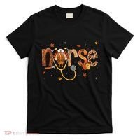 Thanksgiving Nurse Women Girl Turkey Fall Scrub Top T-Shirt thumb 0