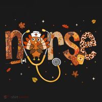 Thanksgiving Nurse Women Girl Turkey Fall Scrub Top Women's Hoodie thumb 2